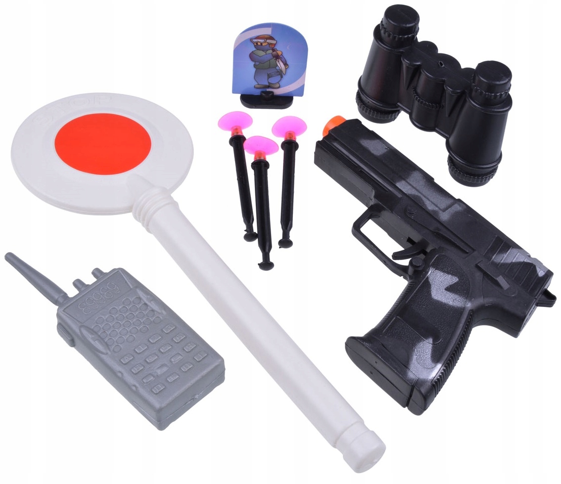 Zestaw POLICJANTA Polska Policja Akcesoria Pistolet Czapka Lizak Karnawał EAN (GTIN) 5901878472652