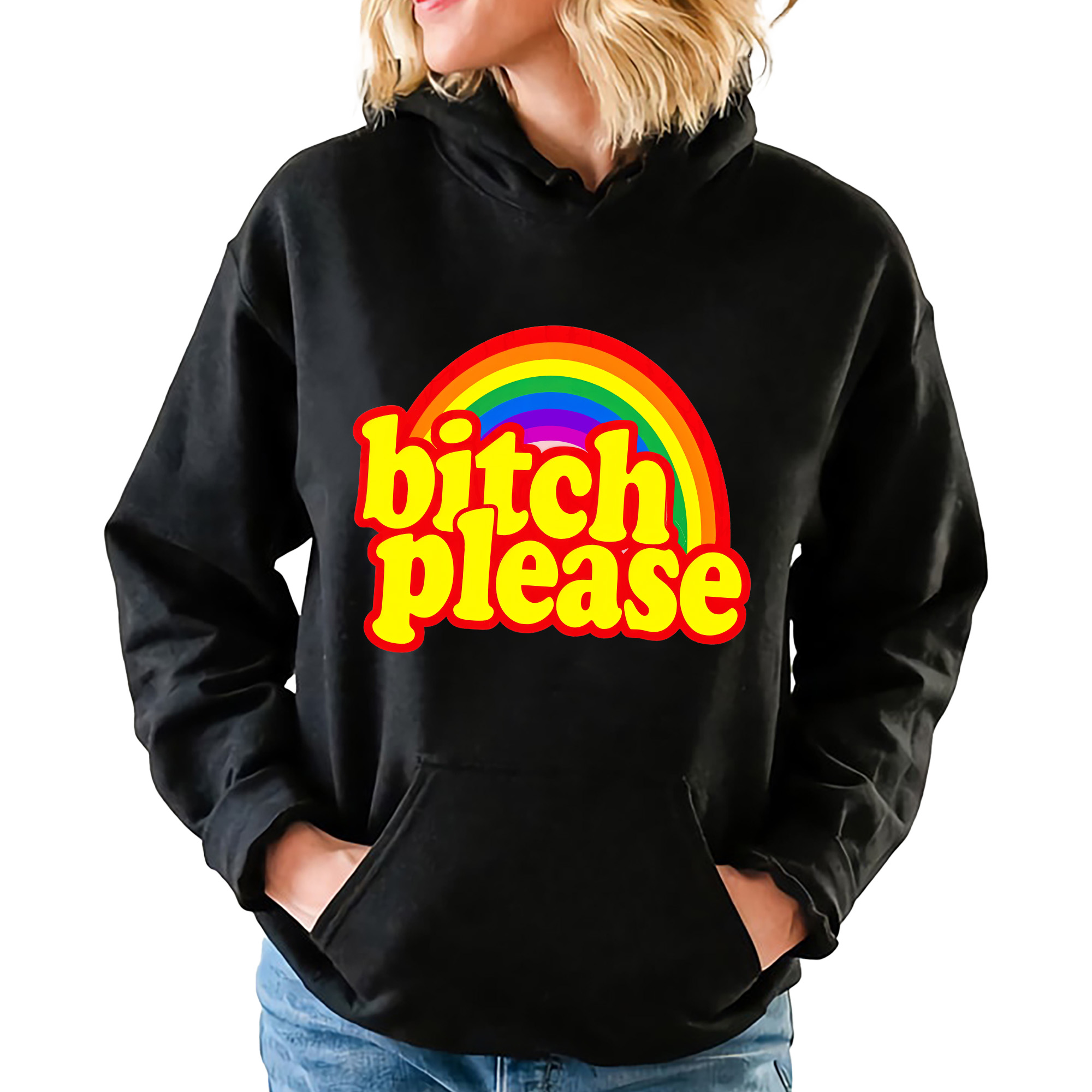Černá mikina s kapucí Dárek pro ženy B*tch Please Velikost S