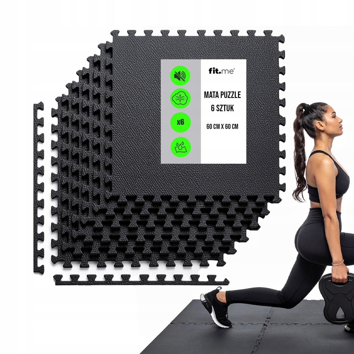 MATA PUZZLE POD SPRZĘT DO ĆWICZEŃ 6 SZT 2.16m2 XXL OCHRONNA PODŁOGA SIŁOWNI