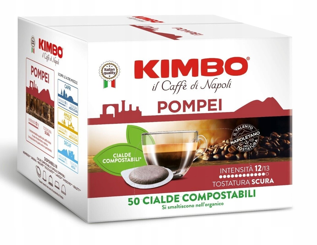 Levně Kimbo Káva v sáčcích Pompei systém Ese 44 mm 50 kusů