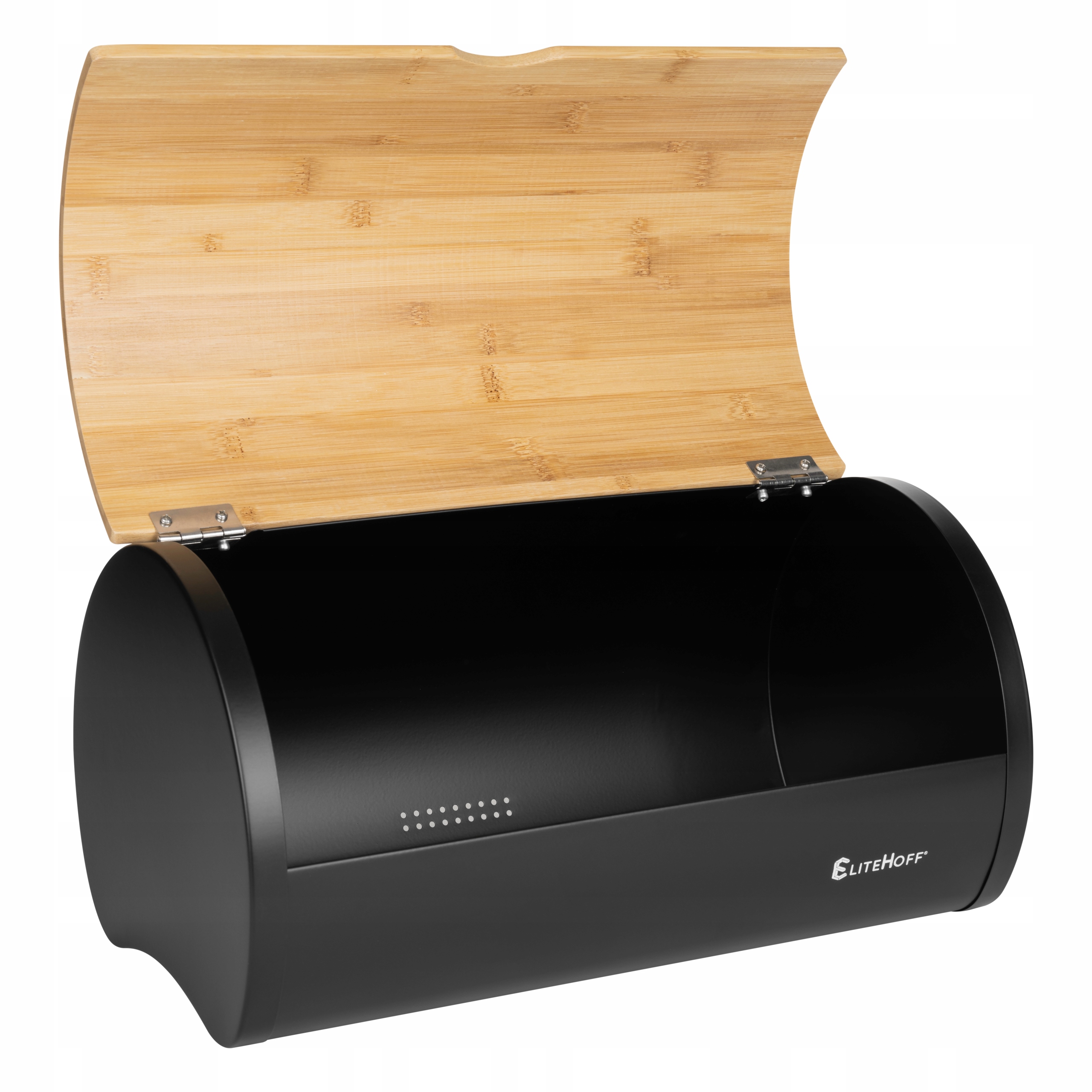 CHLEBAK POJEMNIK NA PIECZYWO STALOWY Z BAMBUSOWĄ POKRYWKĄ 38x24x20CM Marka Elitehoff