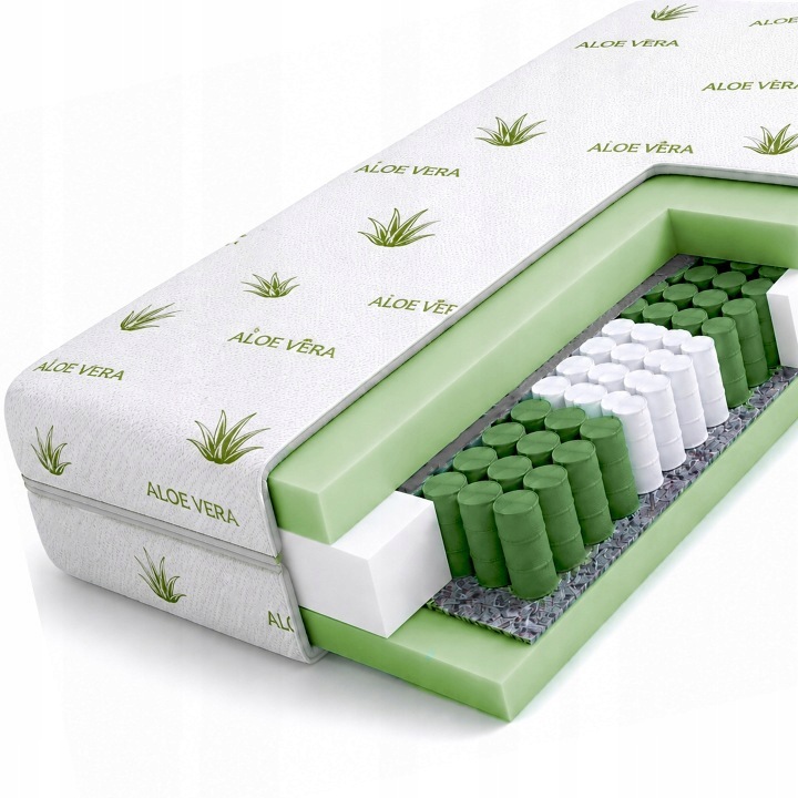 Materac kieszeniowy Aloe Vera 160x200 Średnio-twardy H3 pocket T25