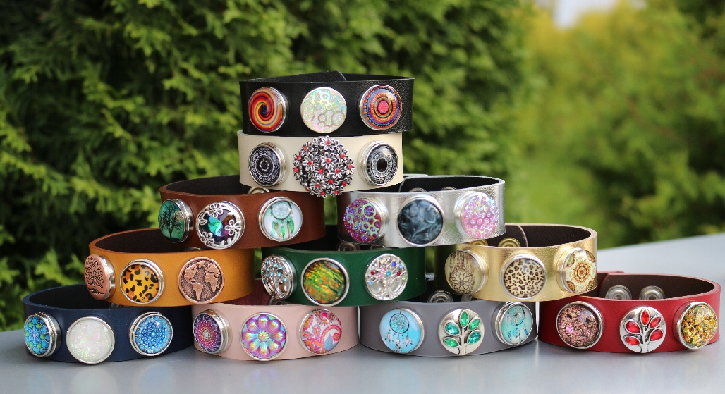 Bransoletka Modułowa napy chunks kolory SKÓRA 100%