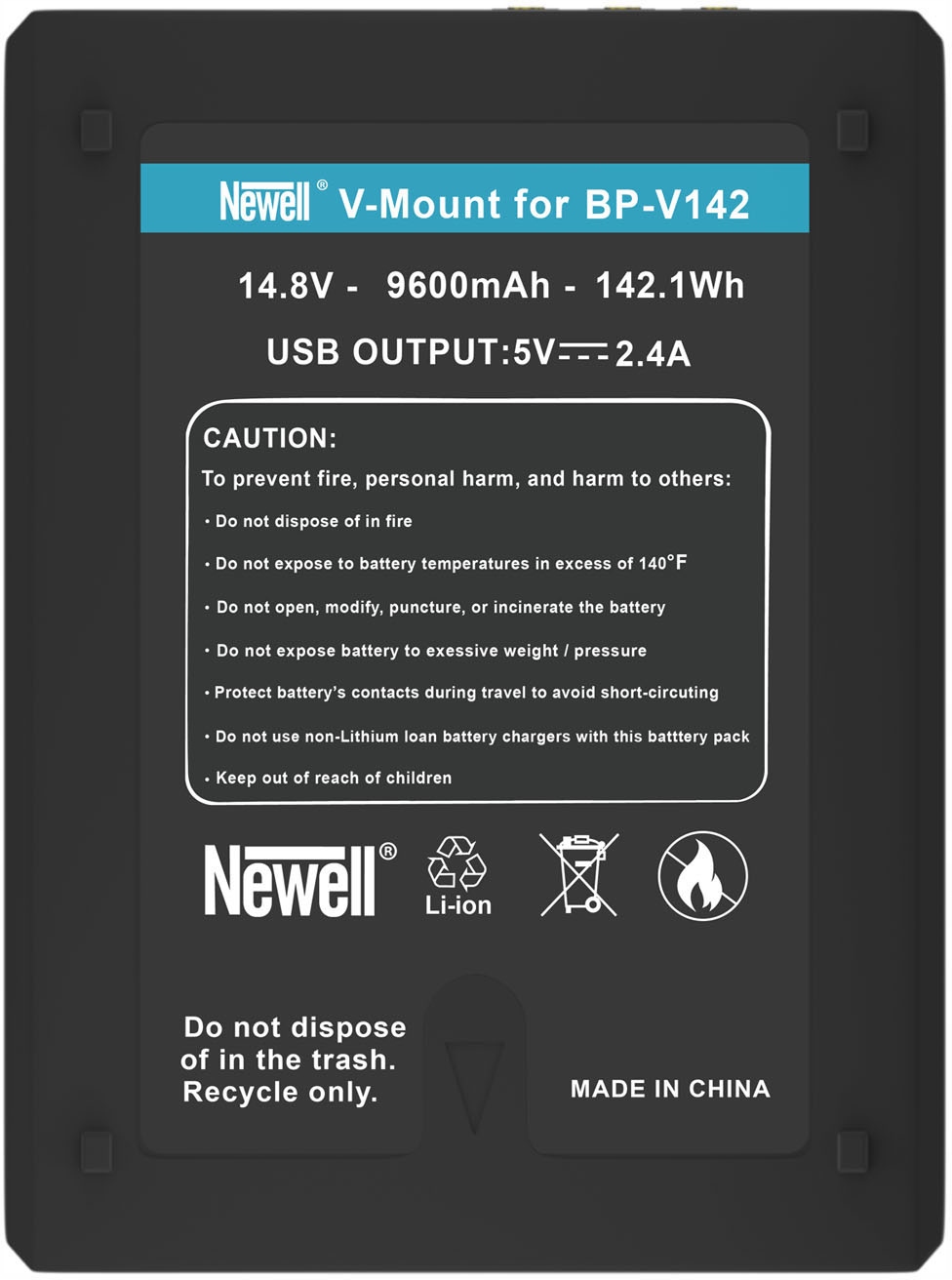 Аккумулятор NEWELL BP-V142 SLIM V-MOUNT 9600mah емкость аккумулятора 9600mah