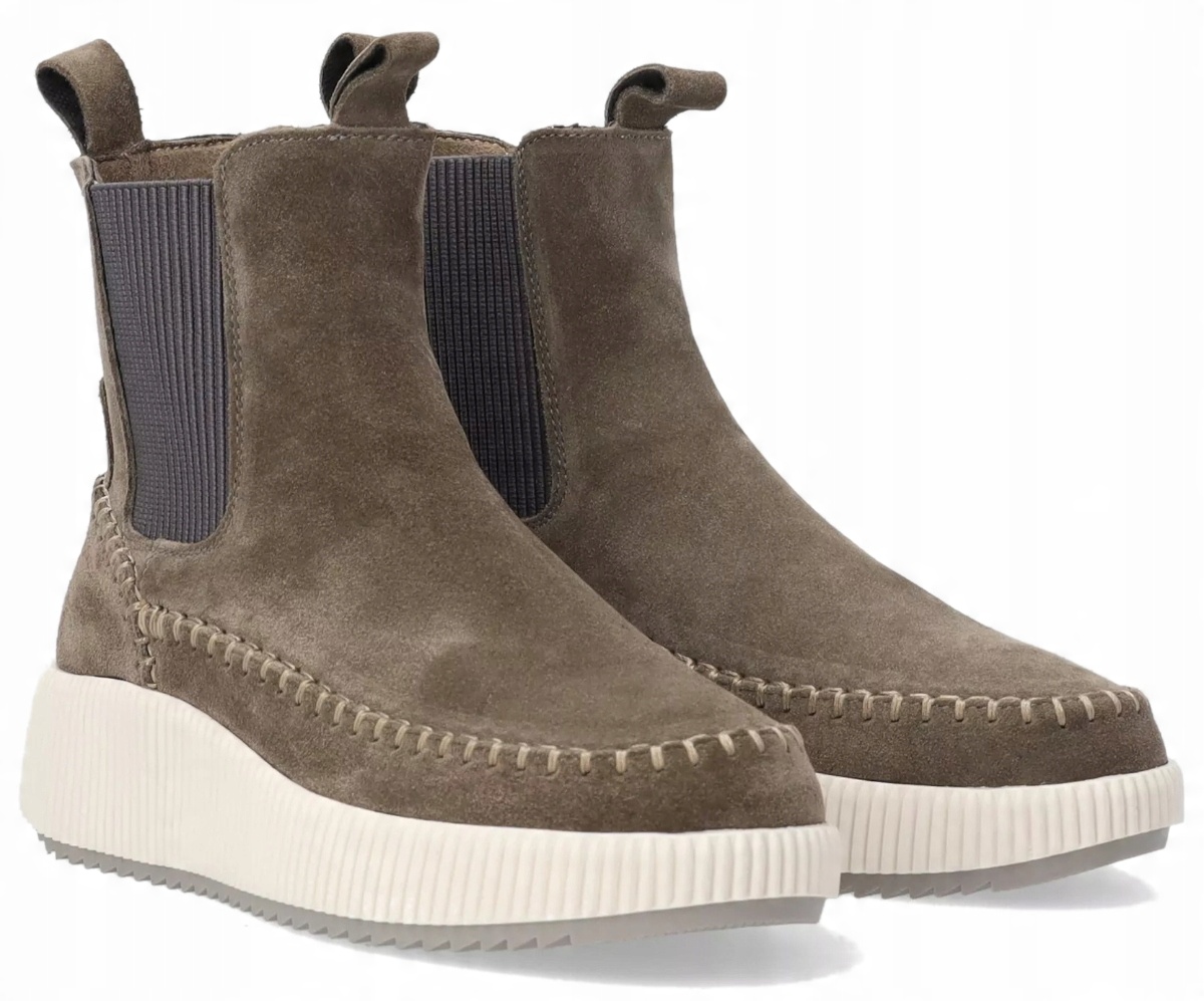 Venezia šedé dámské kotníkové boty nazouvací kožené velurové 37