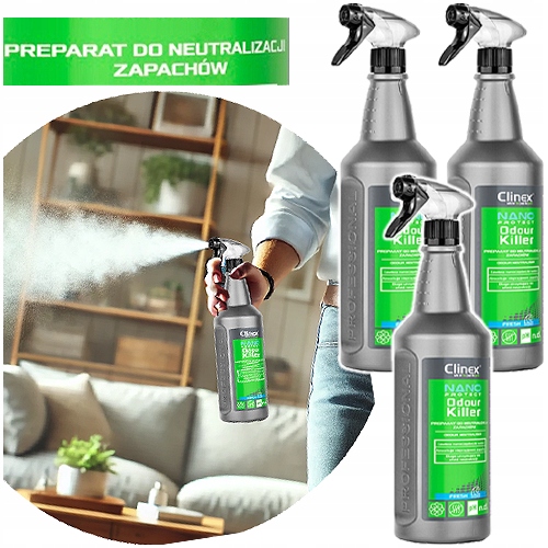 Levně Clinex Neutralizátor Pachů Nano Protect Silver Osvěžovač 1L 3 ks