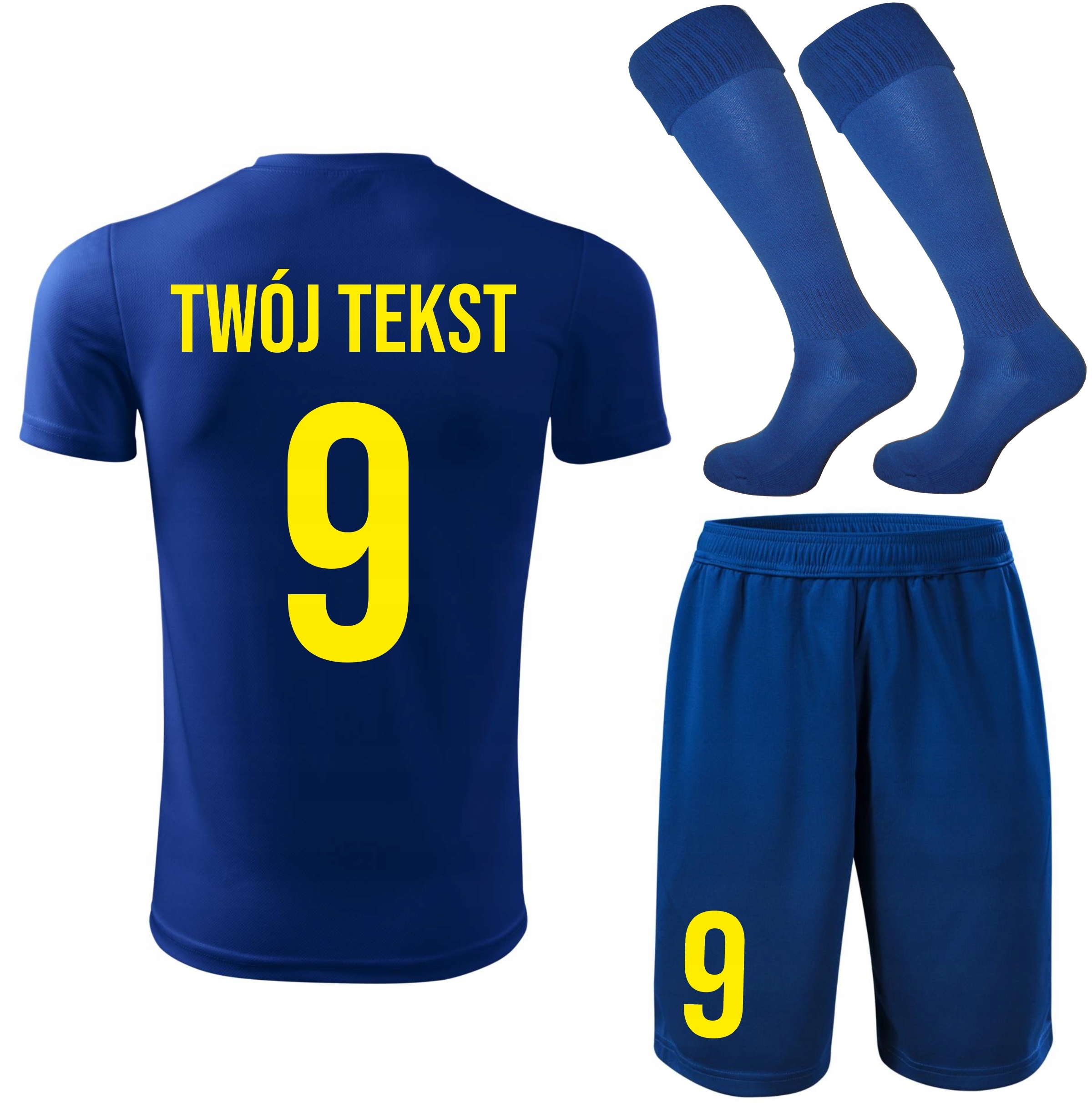 Strój piłkarski Własny Napis i Numer komplet sportowy Z Nadrukiem na Wf 146