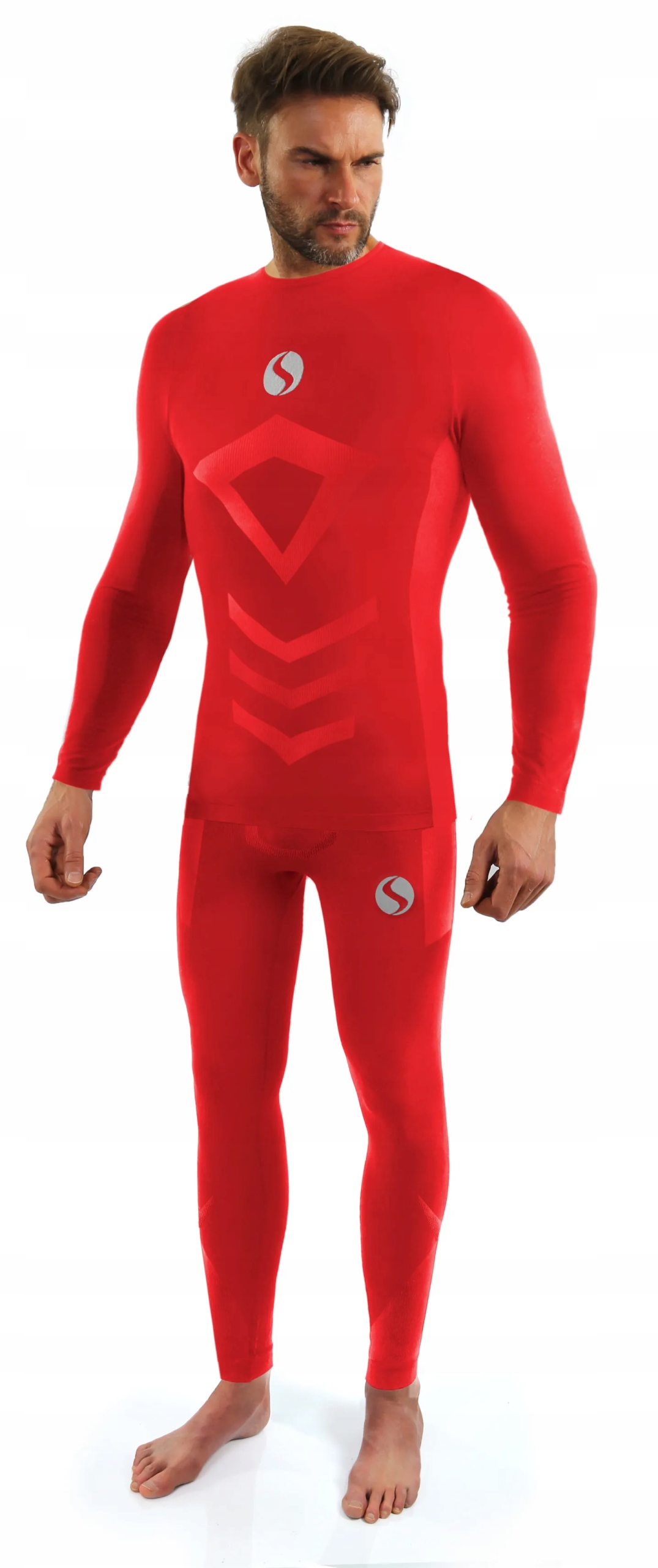 Sesto Senso Pánský komplet Thermo dlouhý CL40, CL42 Červený XXL/3XL