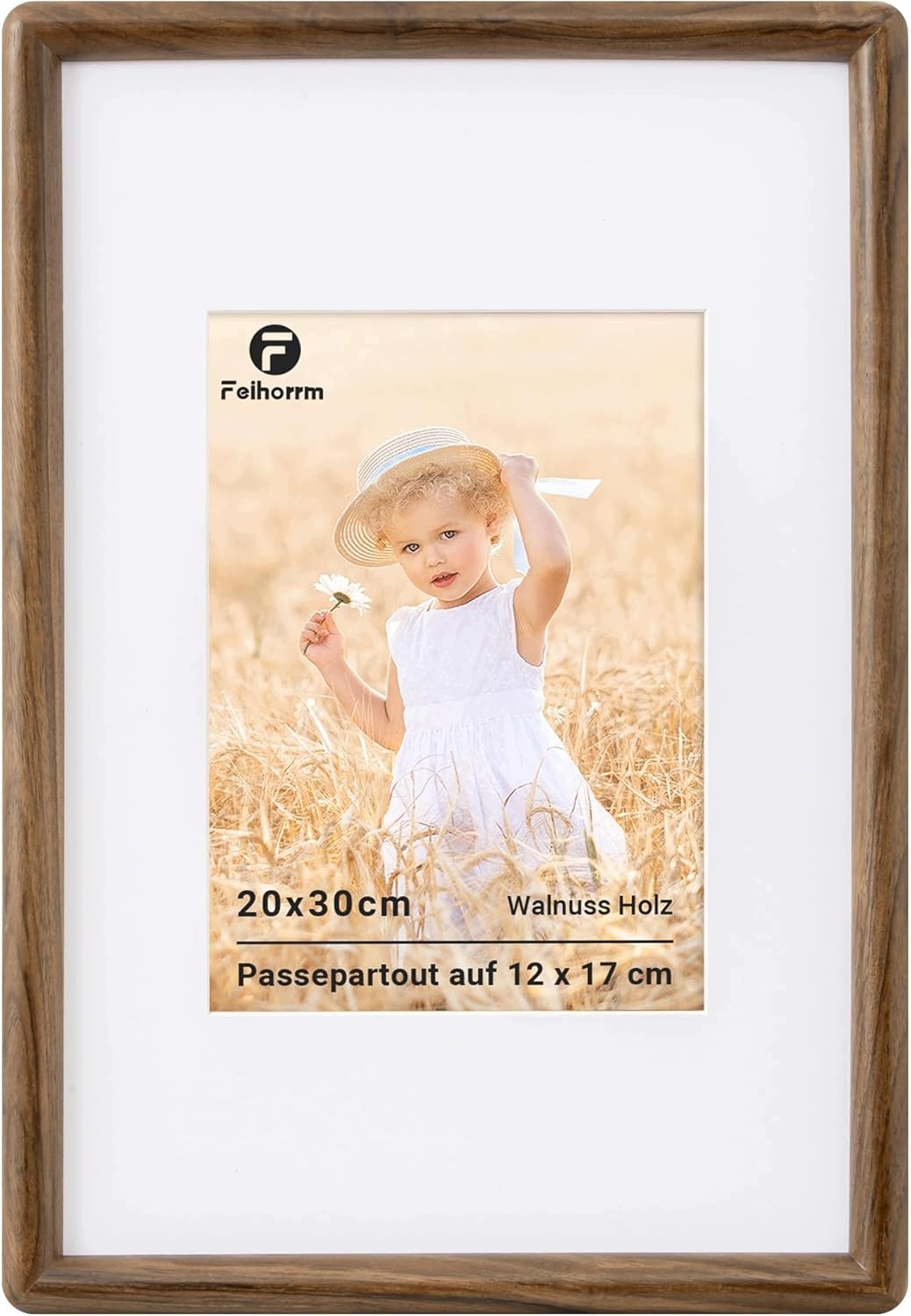 Rámeček Dřevěný 20x30 cm Feihorrm Ořech Tvrzené Sklo Nástěnný