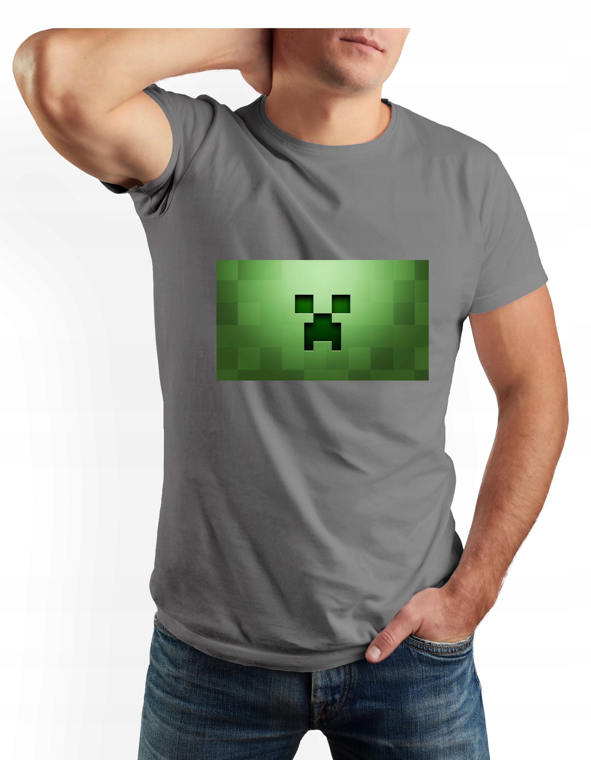 

Koszulka Męska Jasny Szary r. XL Imp-minecraft 06