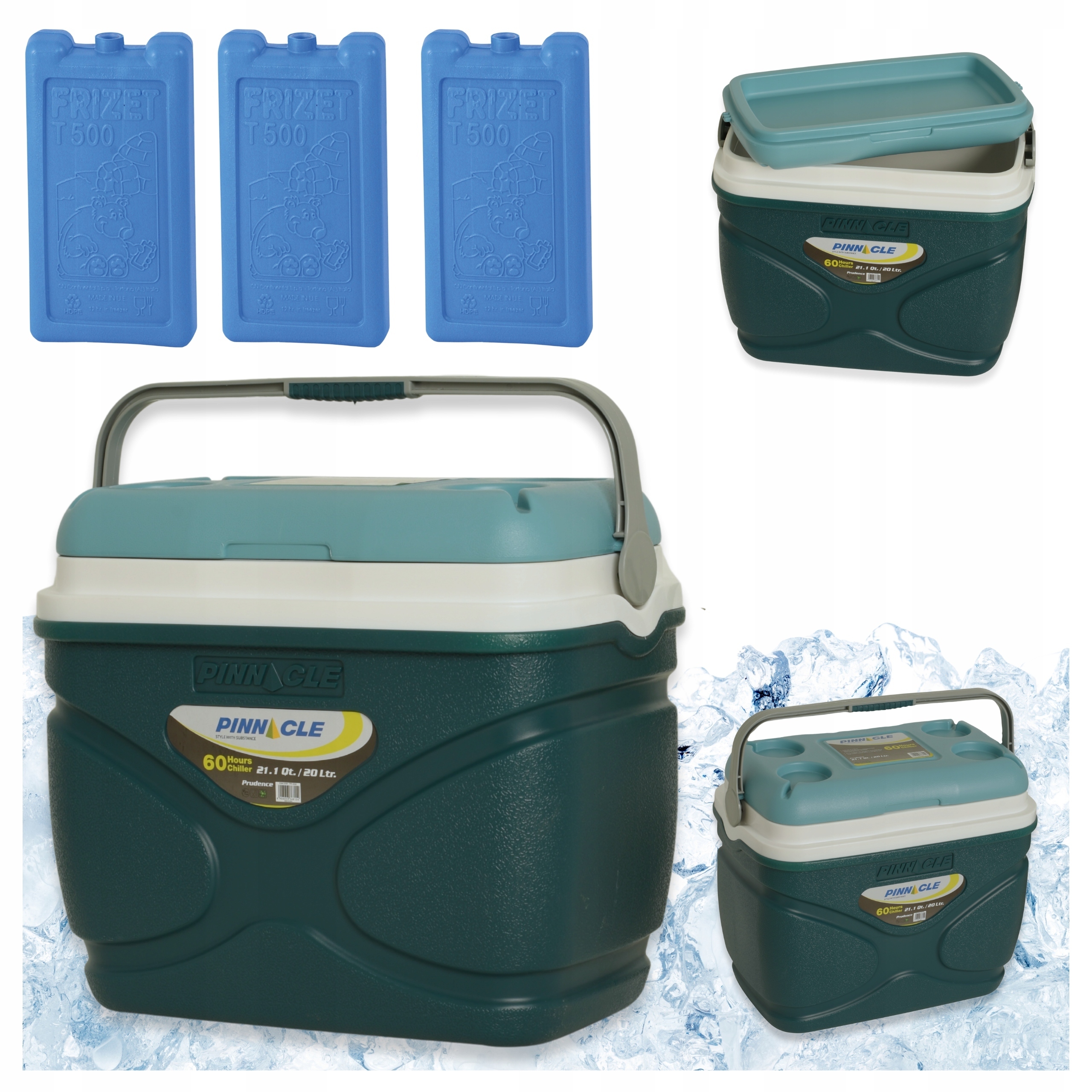 Plážová turistická lednička Pinnacle 20 l modrá 3 chladicí vložky 500 ml