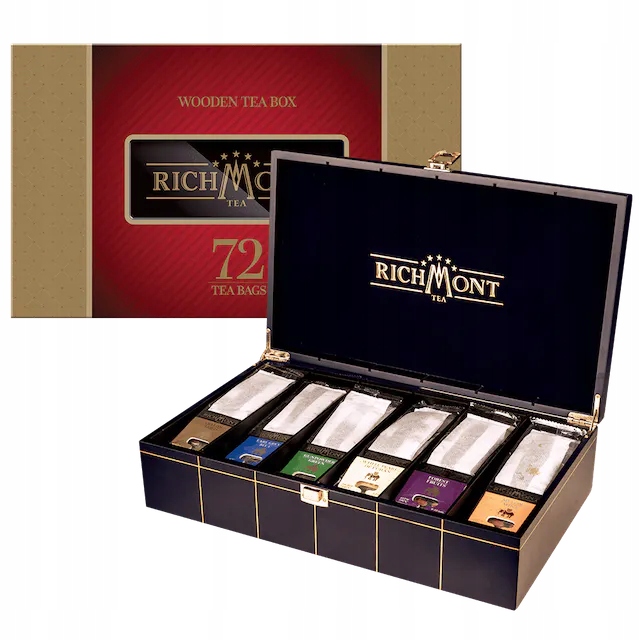 Drewniana Skrzynka Mix Herbat Richmont 72 szt