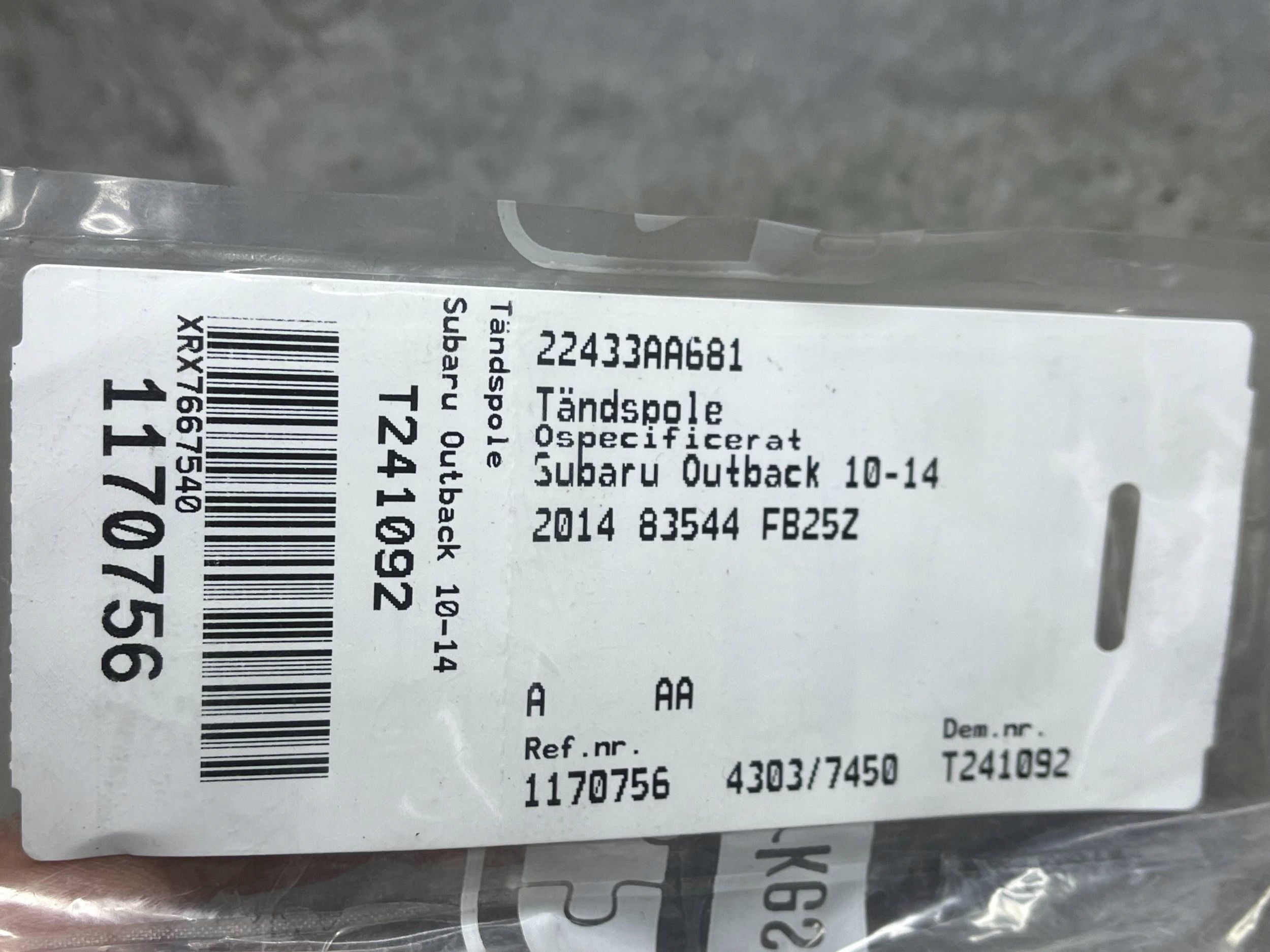 2013 Subaru Forester SJ coil ignition FK0453 !J