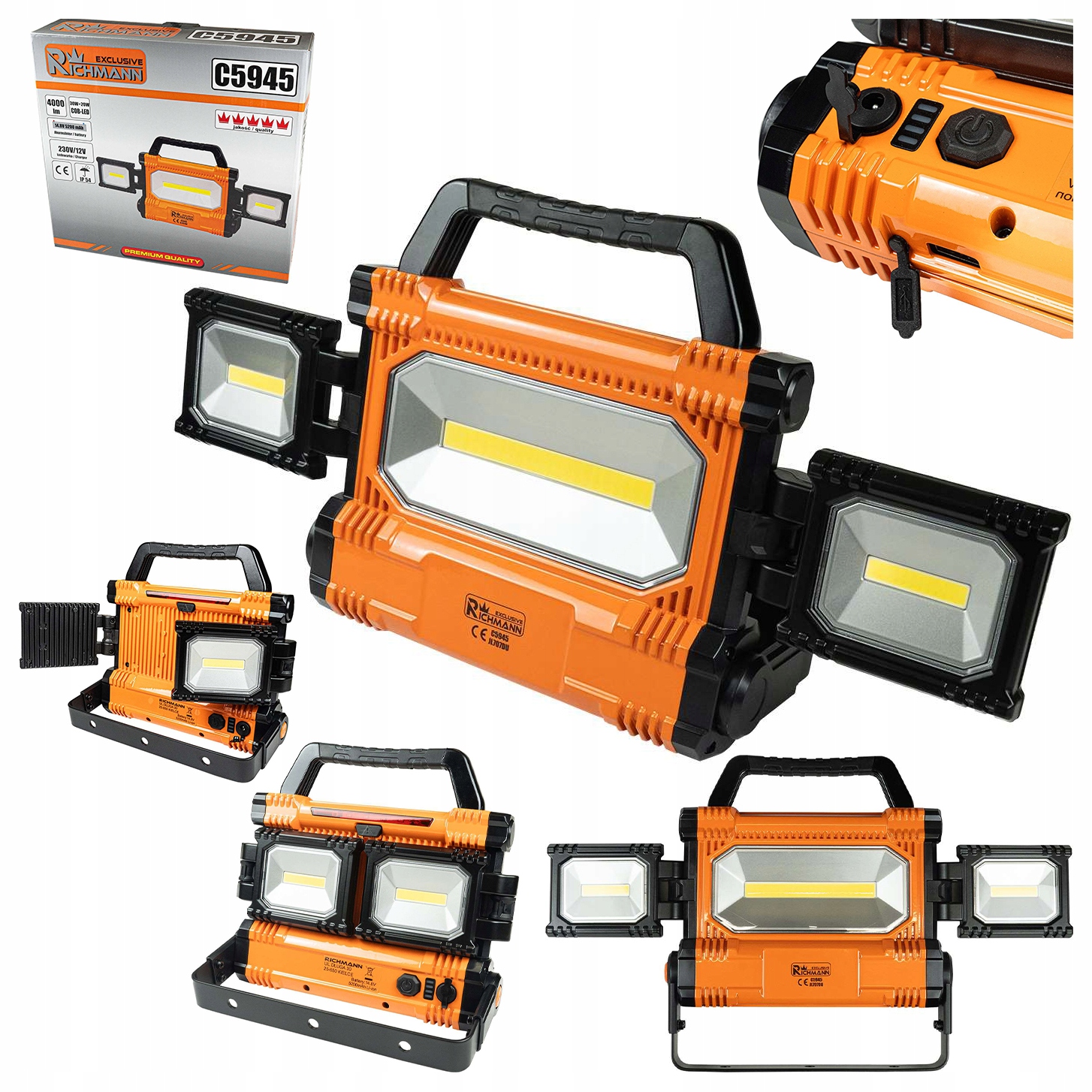 Akumulátorová Halogenová Lampa Cob-led 30W 20W 4000 LM 12 240 V