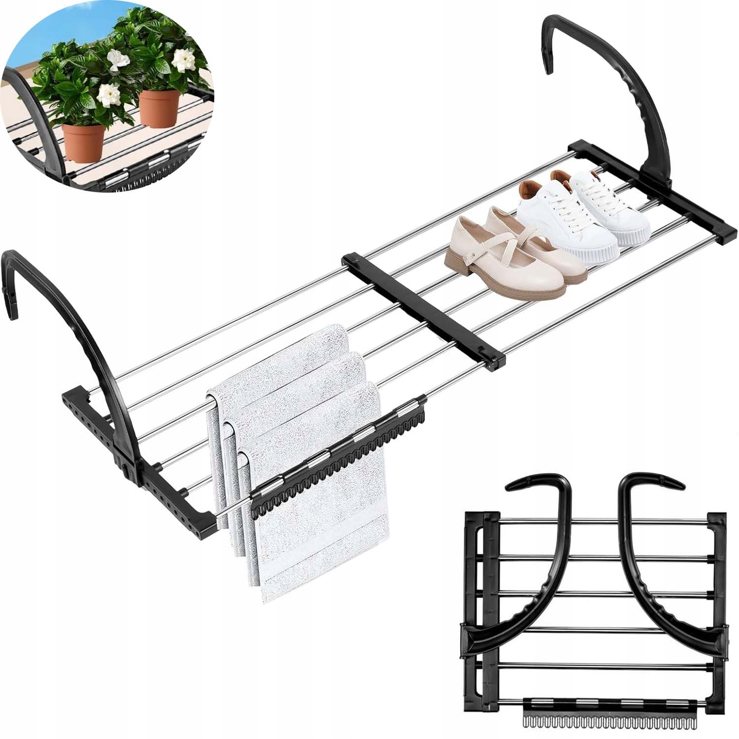 Levně Sušák Na Prádlo, Nástěnná, Nastavitelná A Zatahovací, Nerezová Ocel