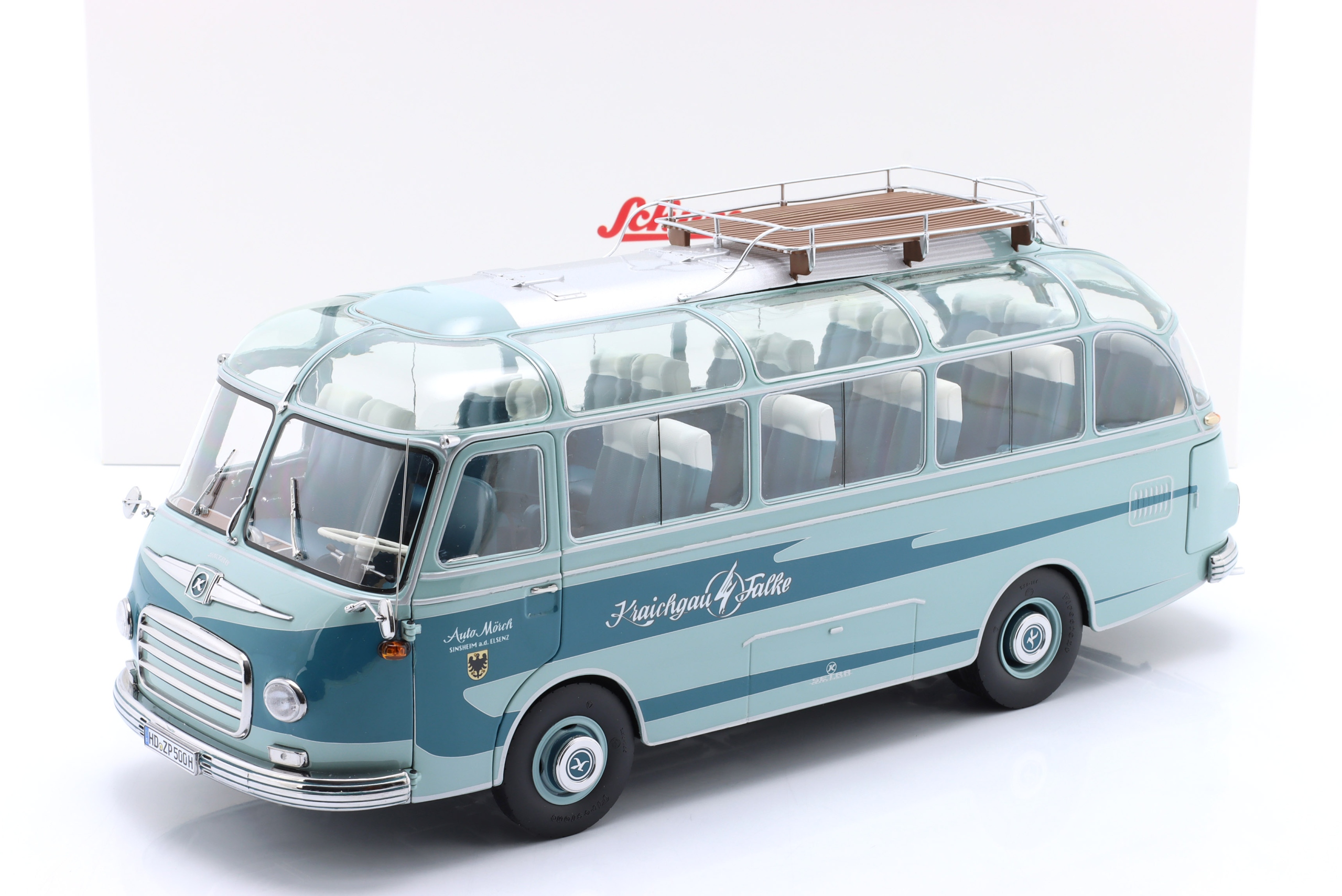Schuco Setra S6 Bus “Kraichgau Falke” 1962 2-Tone Blue 1:18