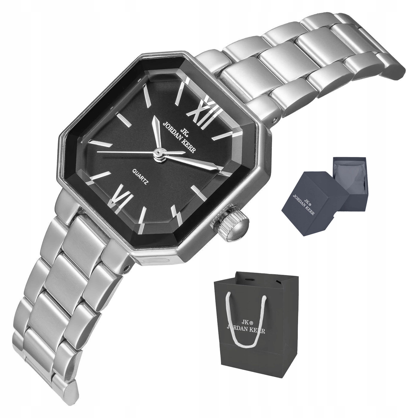 Dámské Elegantní Černé Hodinky Jordan Kerr P9005 Ips 26 mm Fazetované Sklo