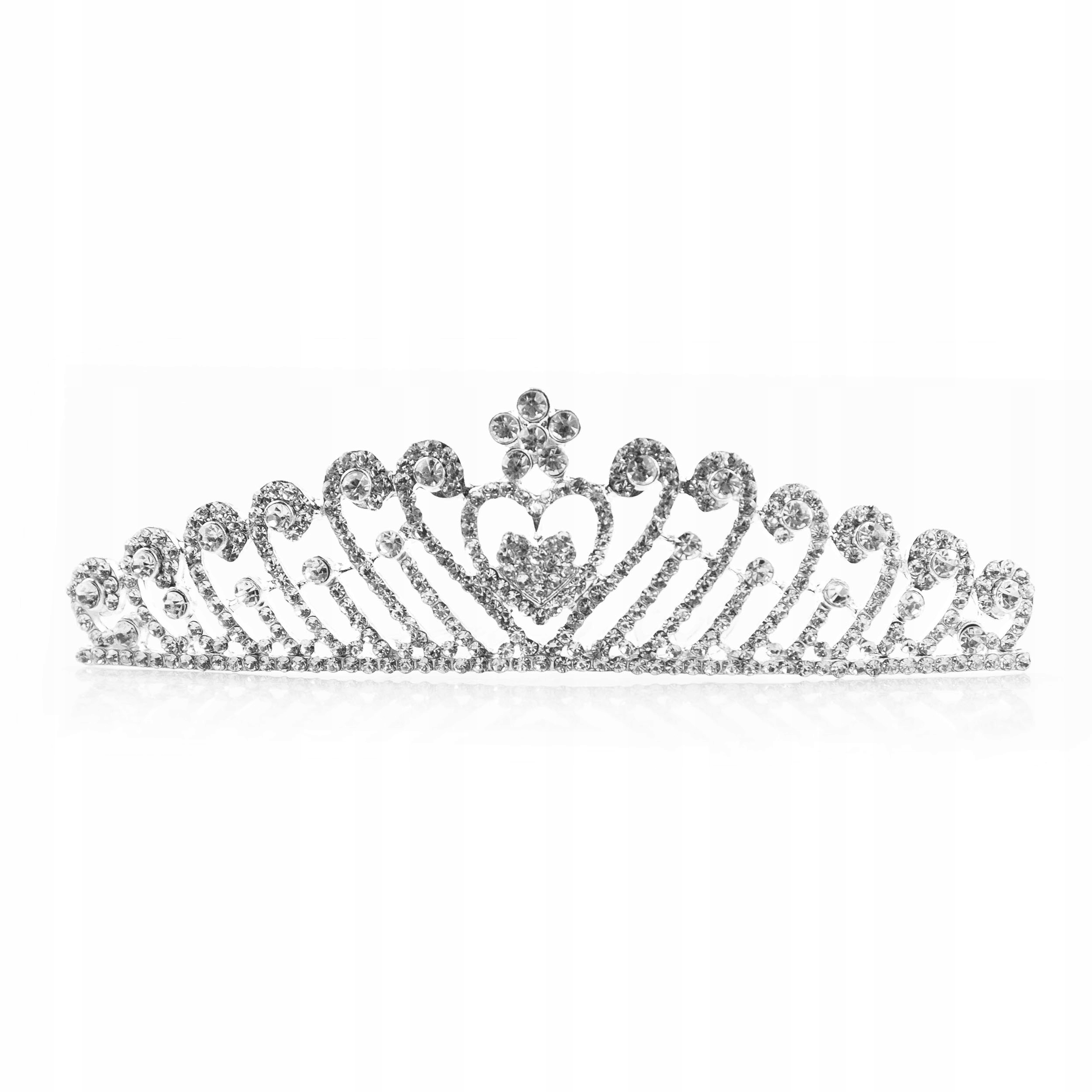 

Tiara Ozdoba Ślubna do Włosów Srebrna Grzebień
