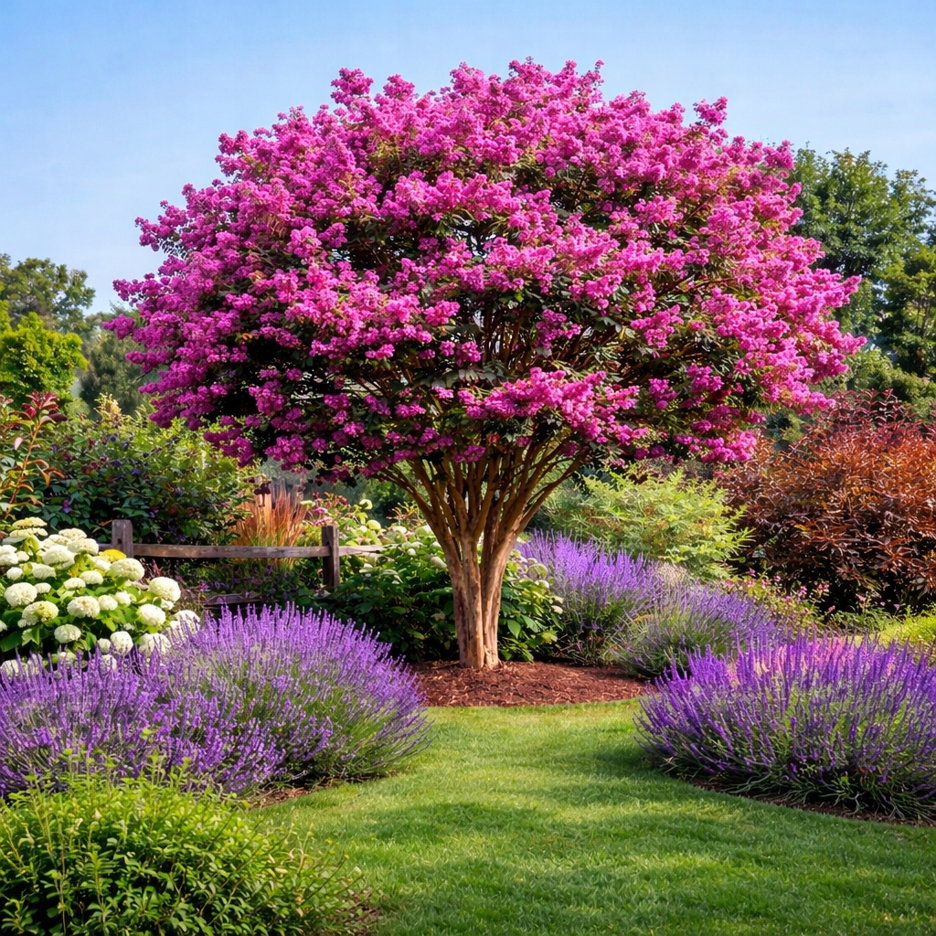 ДОЛГО ЦВЕТУЩИЙ КУСТАРНИК МИРА LAGERSTROEMIA pink