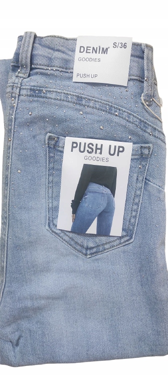 

Jeansy Goodies denim push up cyrkonie cekiny