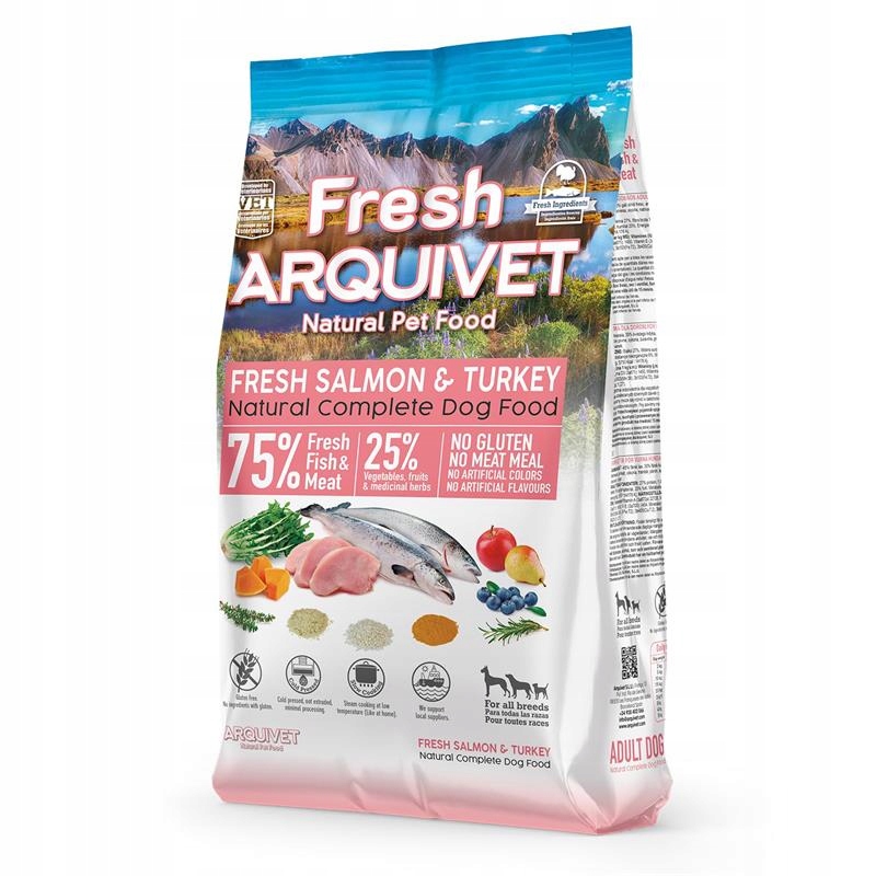 Levně Arquivet Polotuhé krmivo pro psy Fresh losos krůta 2x2,5kg