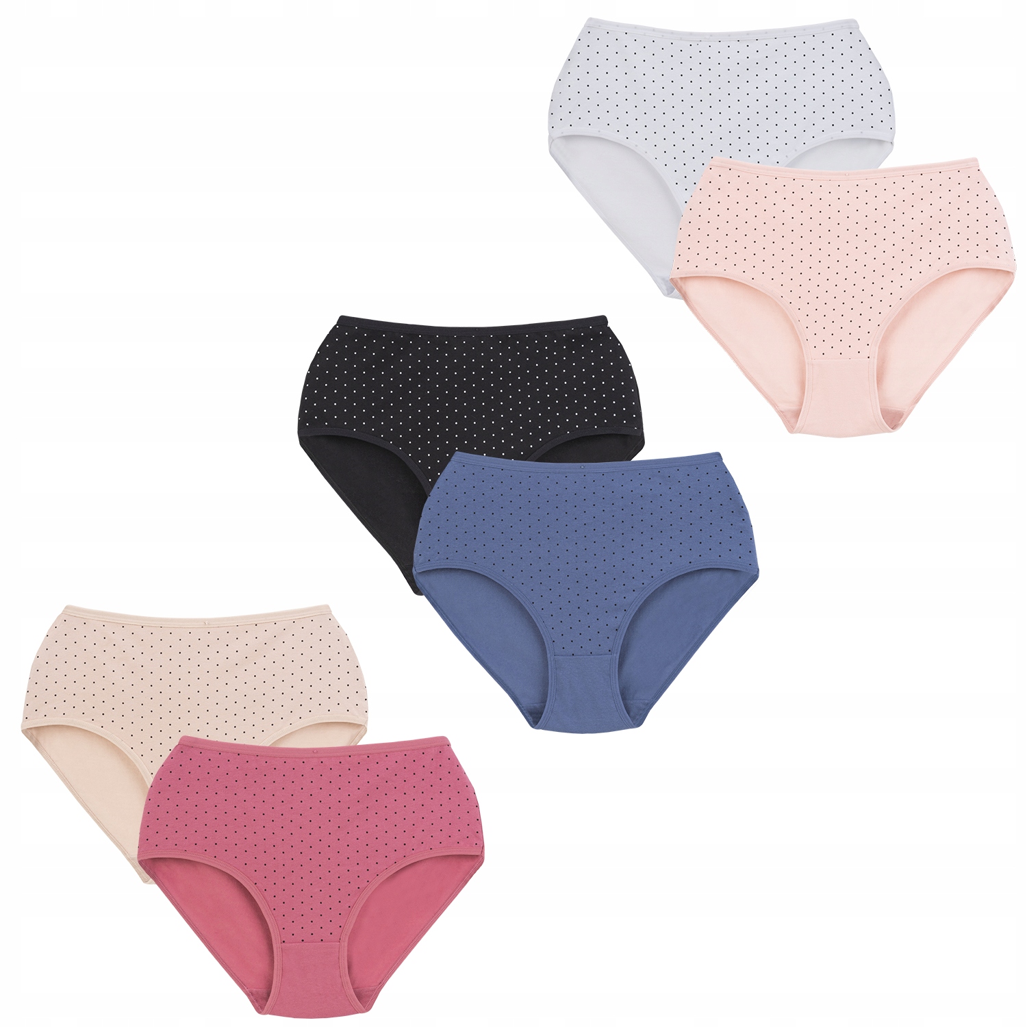 

6x Majtki Damskie Figi Bawełniane Wysoki Stan 3XL