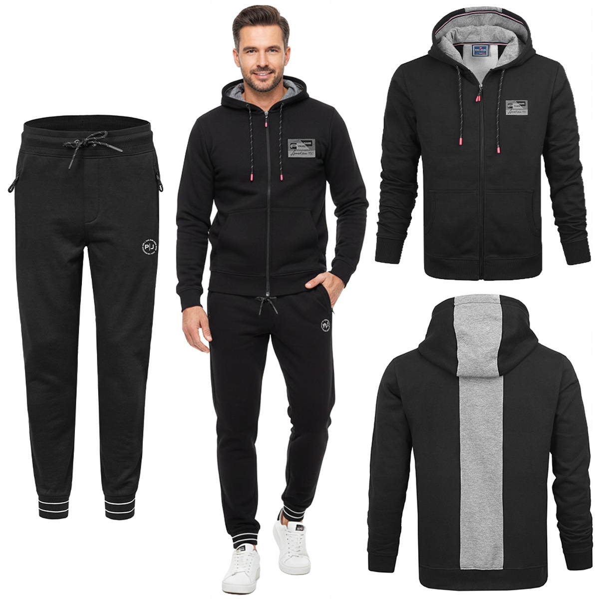 Teplákovka Pánský Komplet 3XL Bavlněná mikina s kapucí a zateplené kalhoty