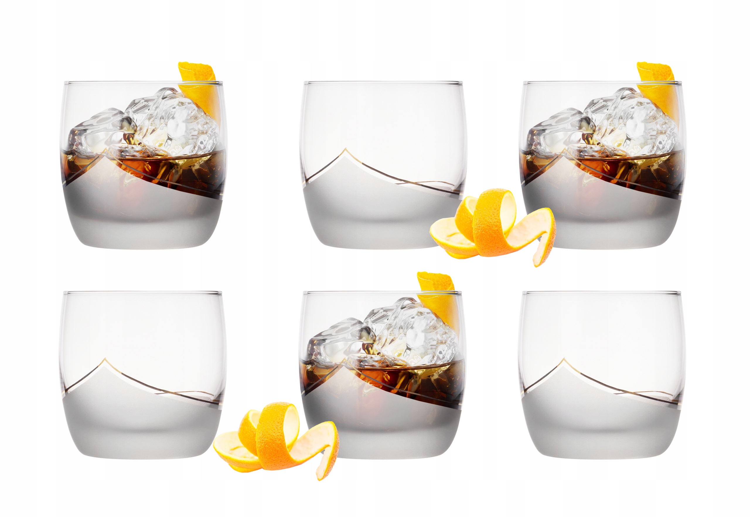 

6 X Szklanka Niska 260ml Złota Łezka, Handmade