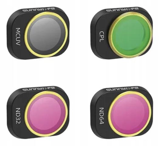 ZESTAW 4 FILTRÓW DO DRONA DJI MINI 4 PRO - ND32 / ND64 CPL MCUV + ETUI