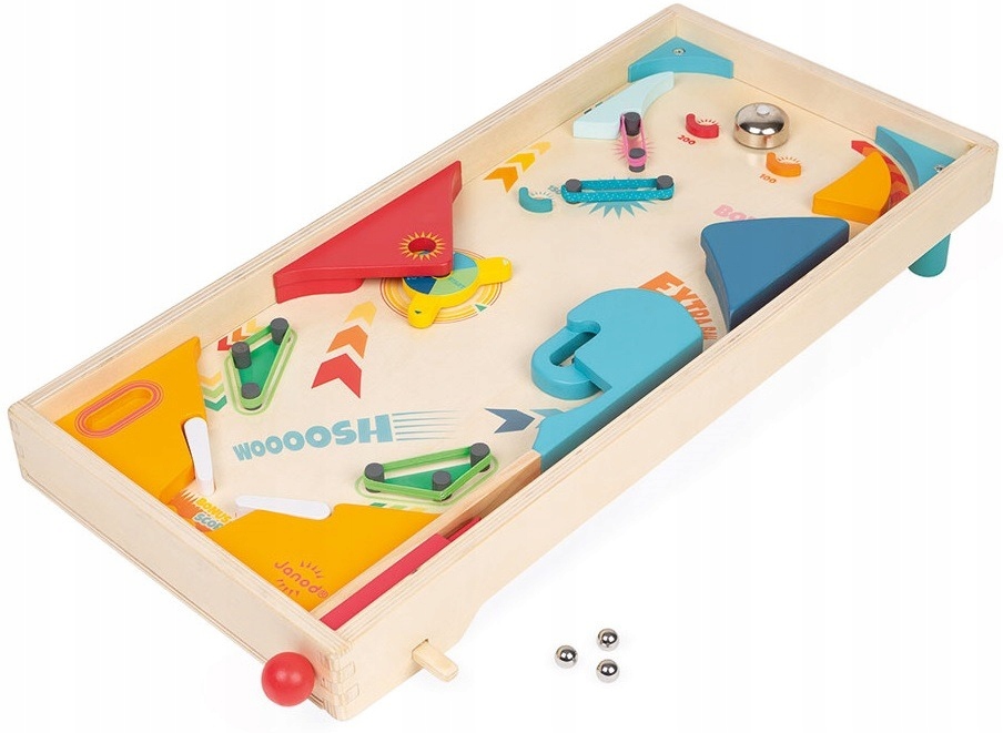 Pinball drewniana gra zręcznościowa flipper Janod
