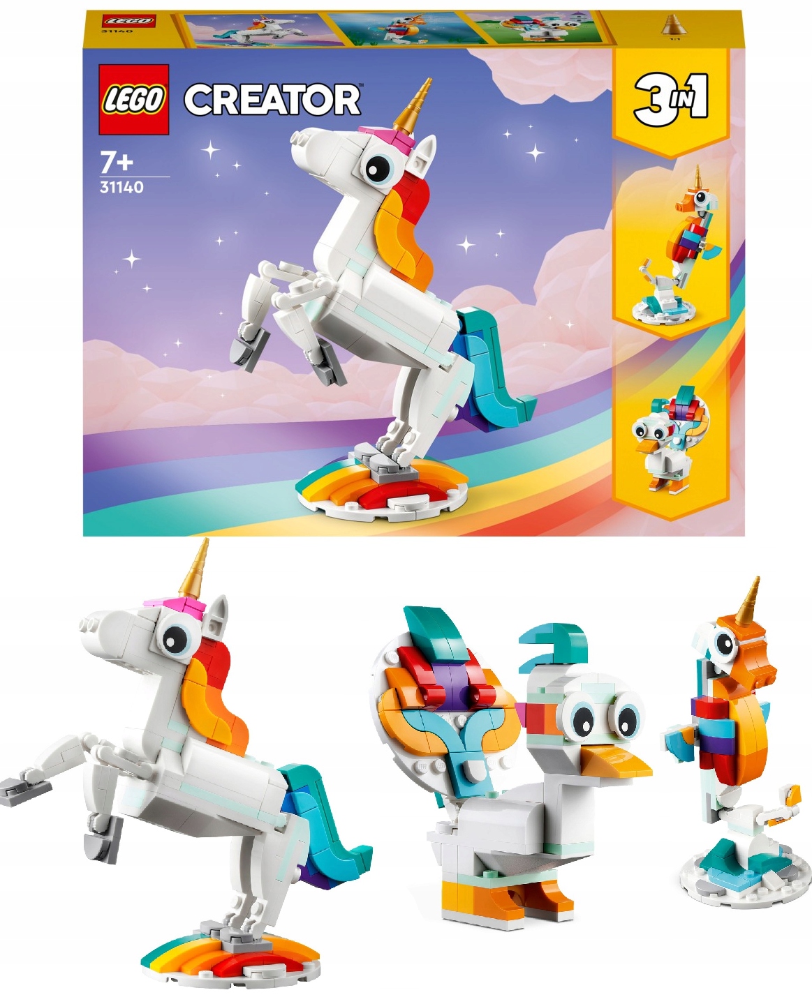 

Lego Creator Magiczny Jednorożec 3W1 31140