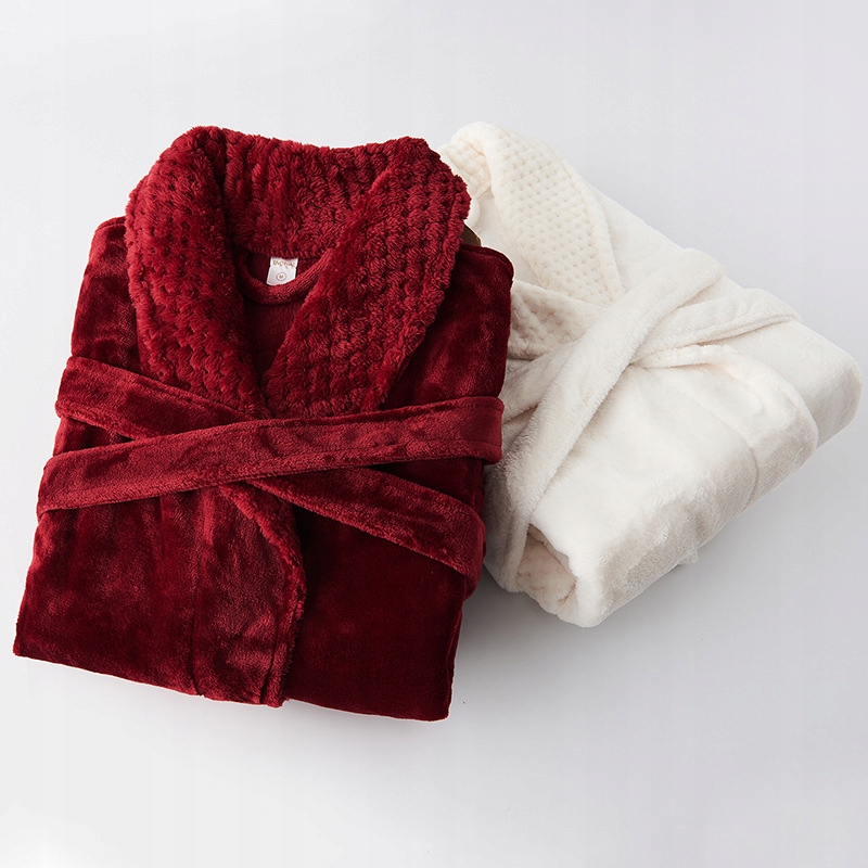 POLAROWY SZLAFROK DAMSKI DŁUGA ELEGANCKI CIEPLY MĘKKI GRUBA KIESZEŃ JAKOŚĆ Długość do połowy łydki