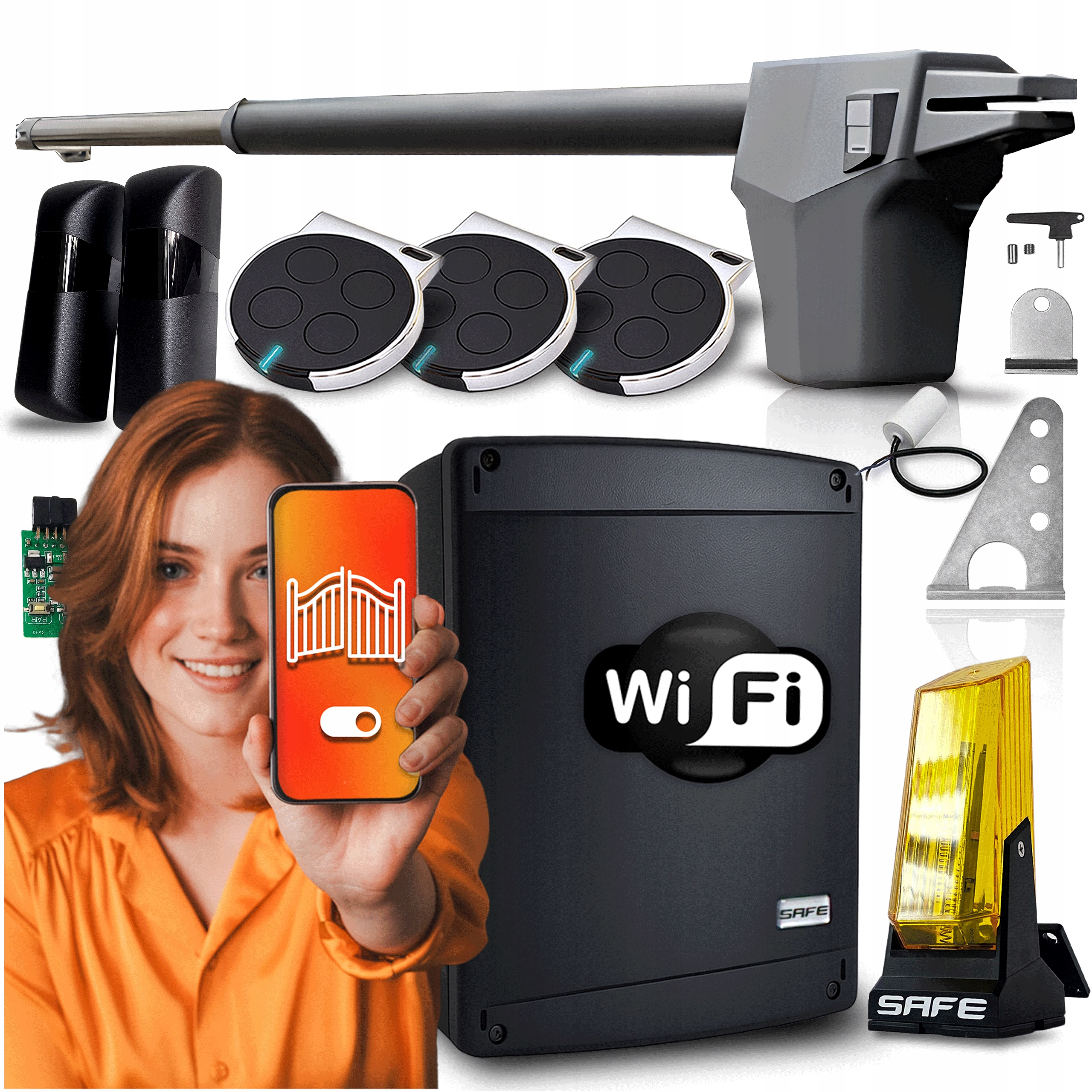 Set Pohon Pro Jednokřídlovou bránu do 4,3 m 3x Pilot automat Wifi Tuya