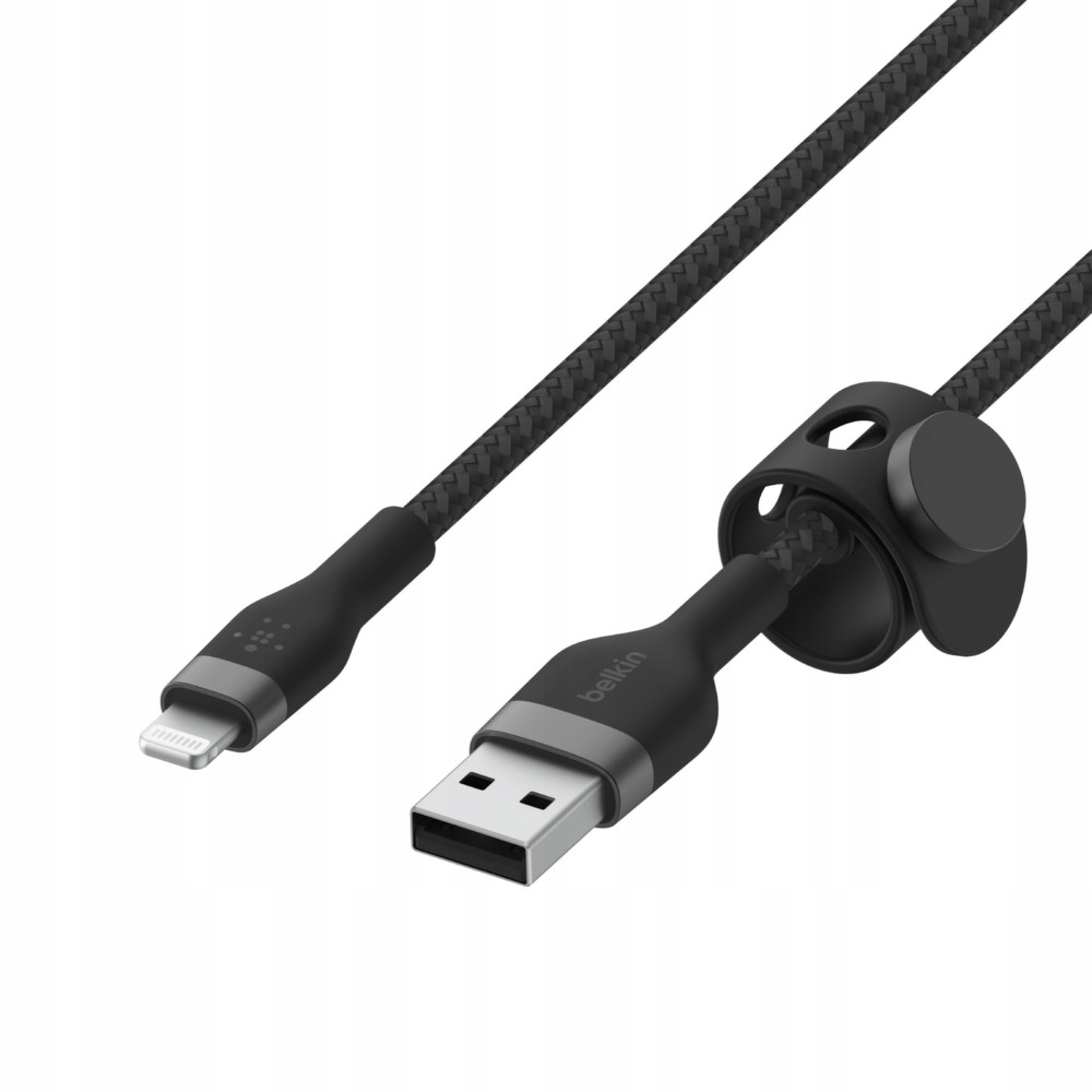 Pletený silikonový kabel Belkin Usb-a na Ltg, 3M, černý