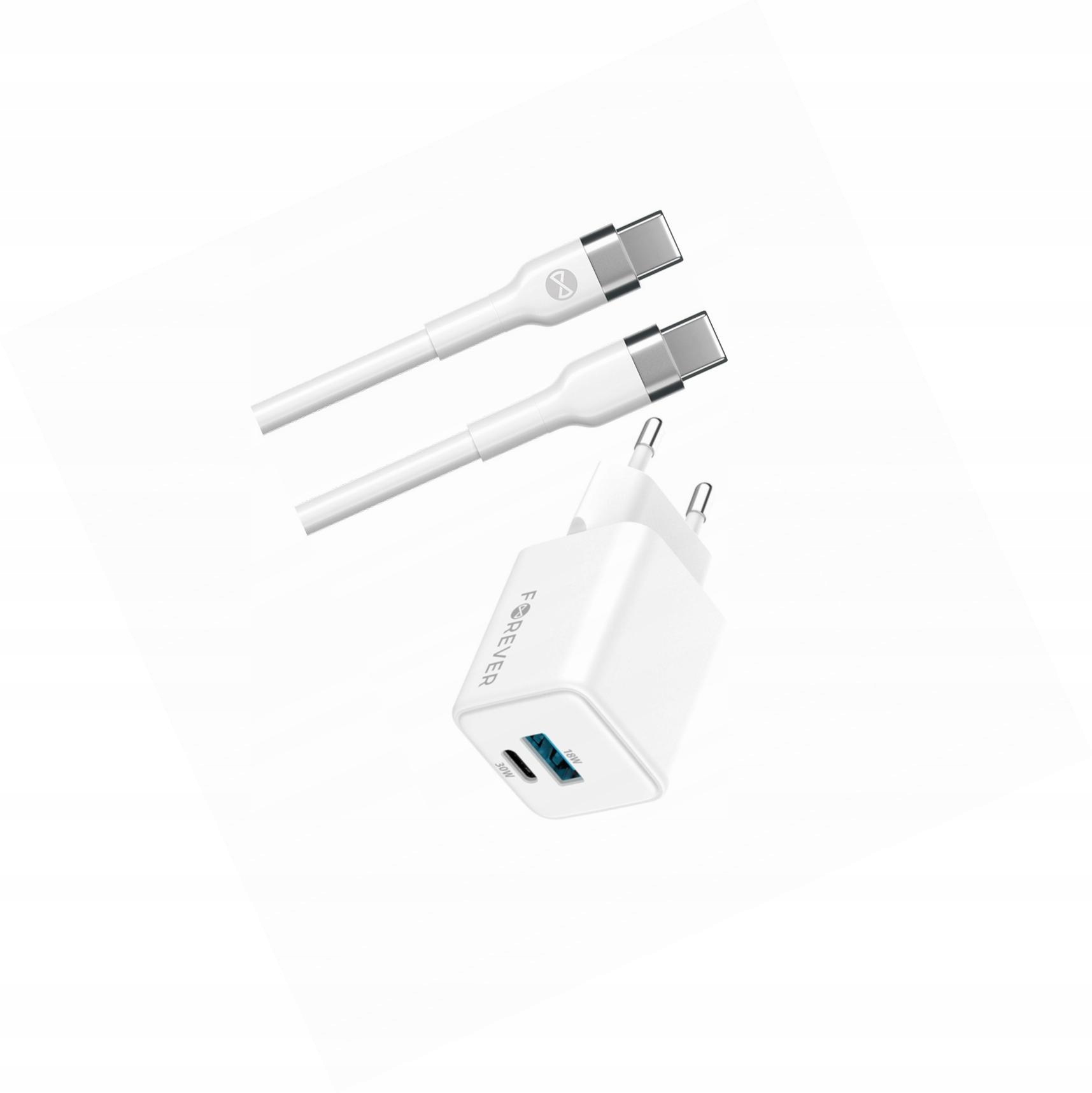 Szybka ładowarka GaN 30W 2 wejścia Usb i Usb-c z kablem do Oppo A94