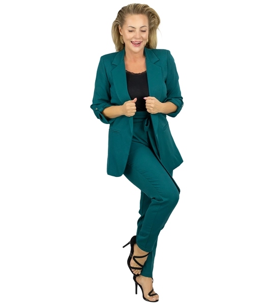 Dámský oblek Plus Size, vypasované kalhoty sako 48