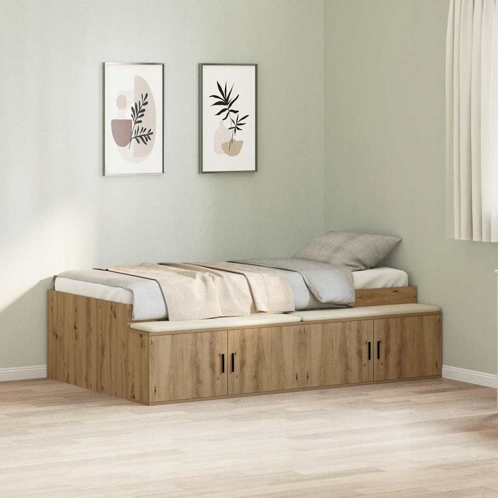 Lůžko s úložným prostorem Dub řemeslný 90 x 200 cm