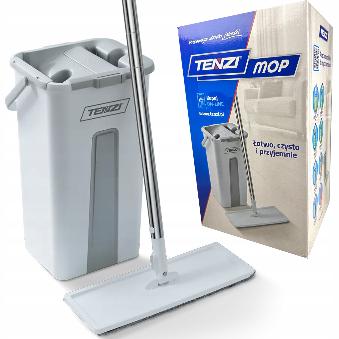 Tenzi Mop plochý Se Ždímačem – Mop s dvoukomorovým kbelíkem