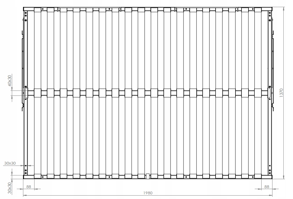 PODNOSZONY STELAŻ RAMA DO ŁÓŻKA 140X200 BOCZNY Rozmiar (cm) 140x200