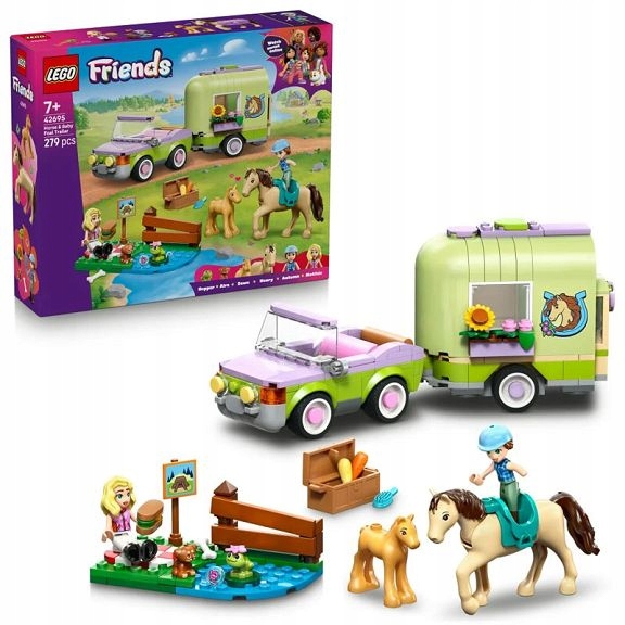 Lego Friends Přívěs s koněm a hříbětem 42695