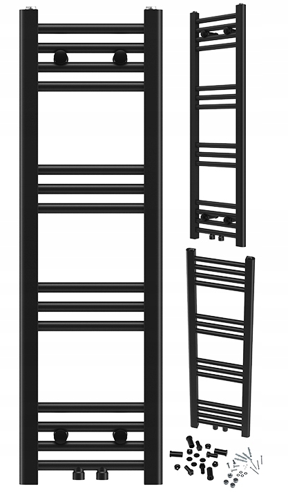 Koupelnový Radiátor Raven Kaloryfer Moderní Žebříkový Černý 100x30 cm