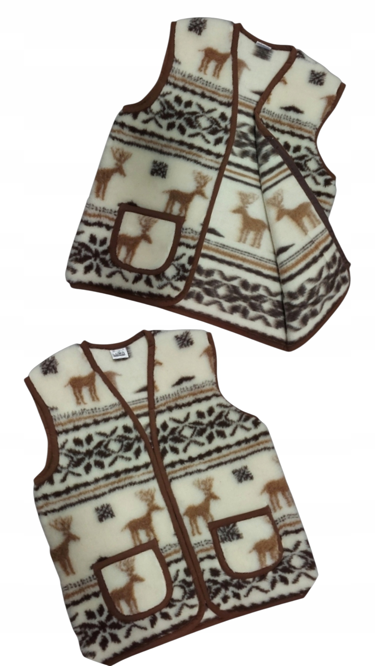 Vlněná vesta Serdak 100% merino vlna Pánská XL Sob Hnědá