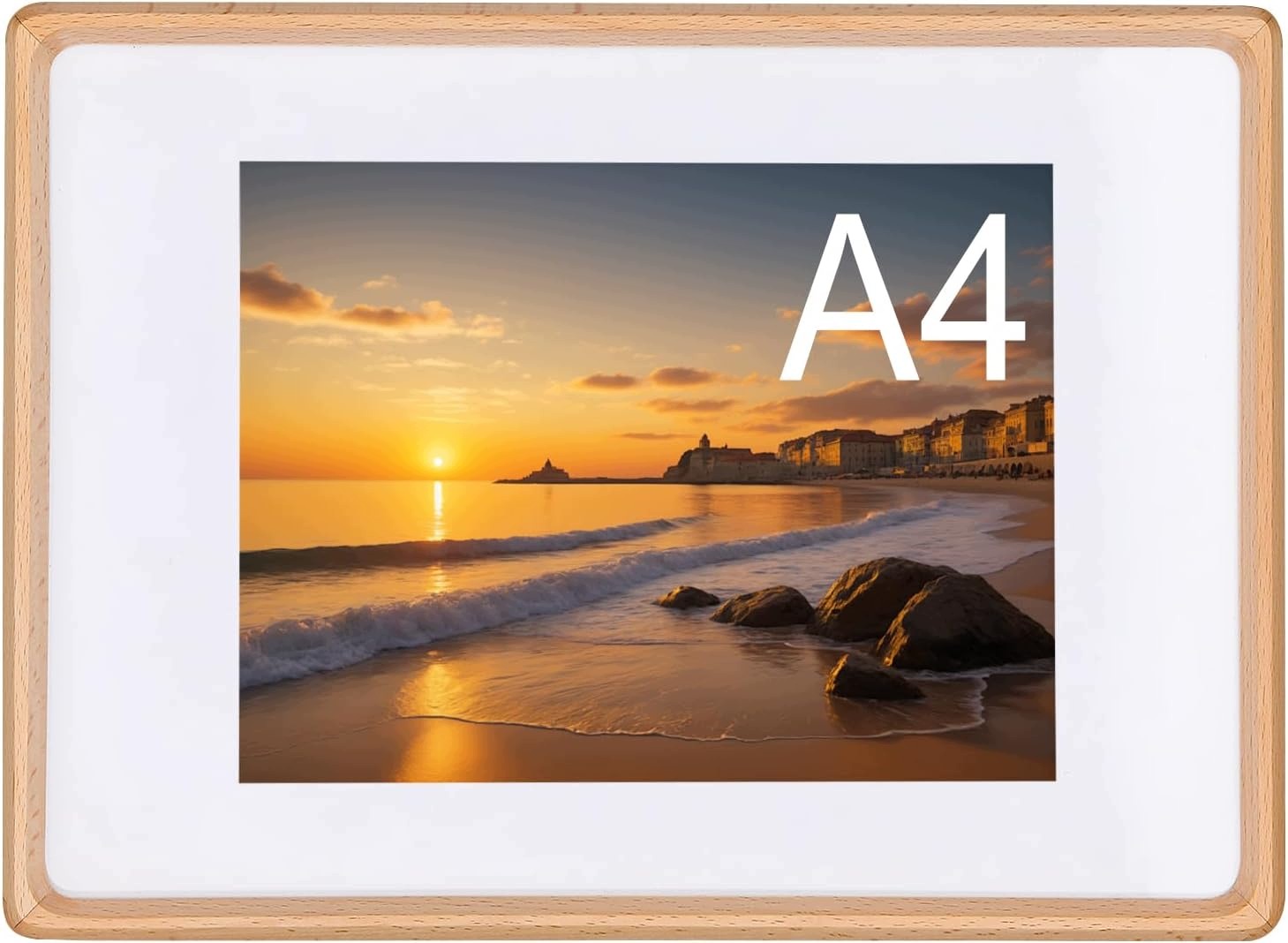 Rámeček Dřevěný pořádný A4 21x30 cm Buk na fotografie 15x20 Stojící závěsný
