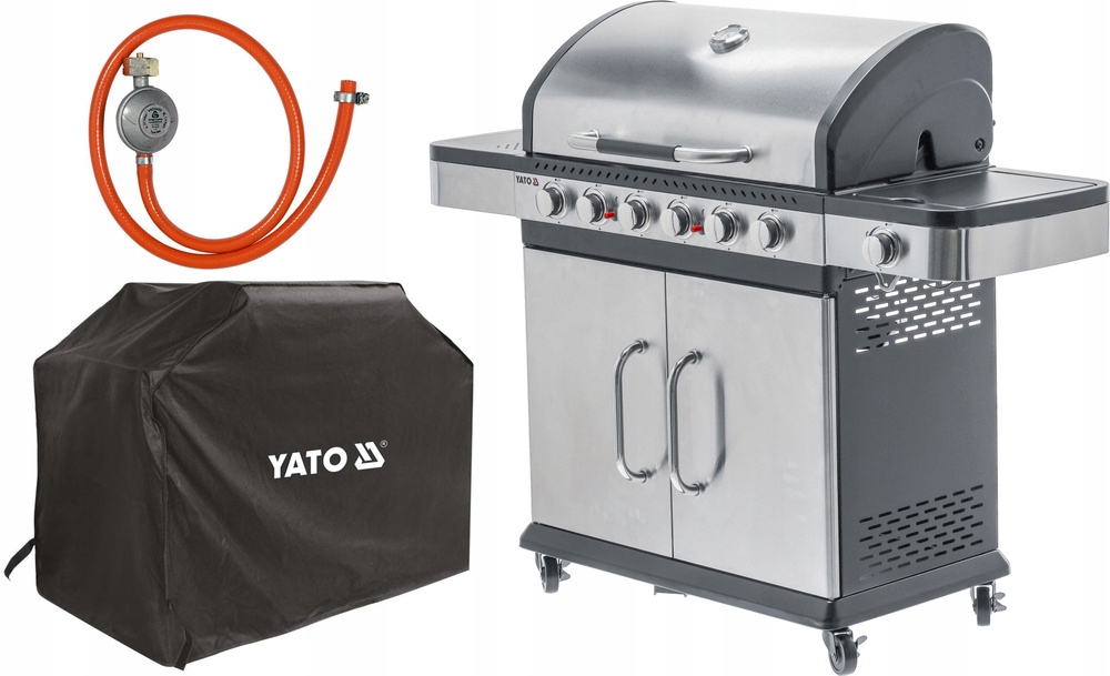 

Grill Gazowy 6+1 Stal Nierdzewna Pokrowiec Yato