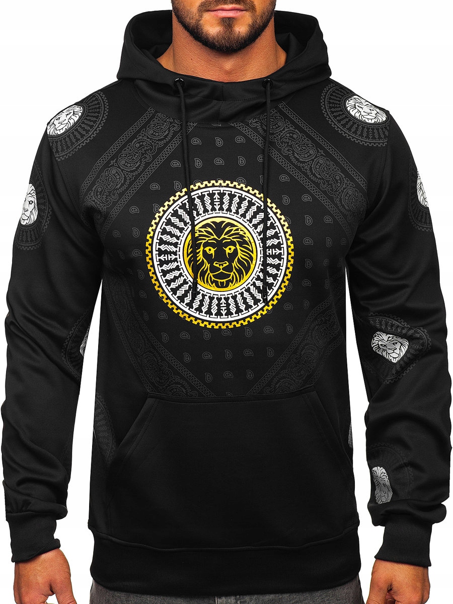 

Bluza Męska Z Kapturem Czarna 8B990 Denley_xl