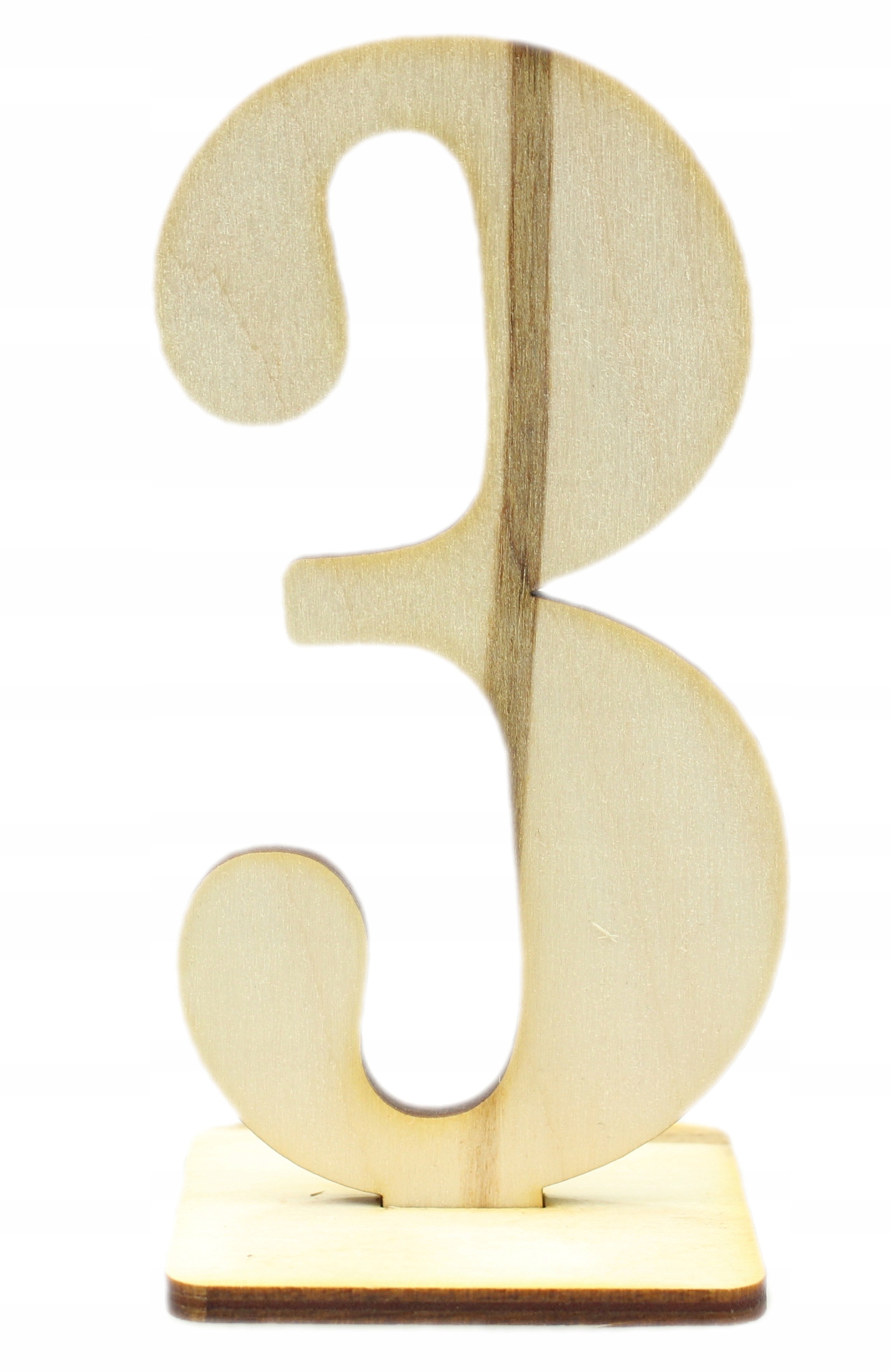 

Numer Na Stół, Cyfra "3" Drewniana, Stol