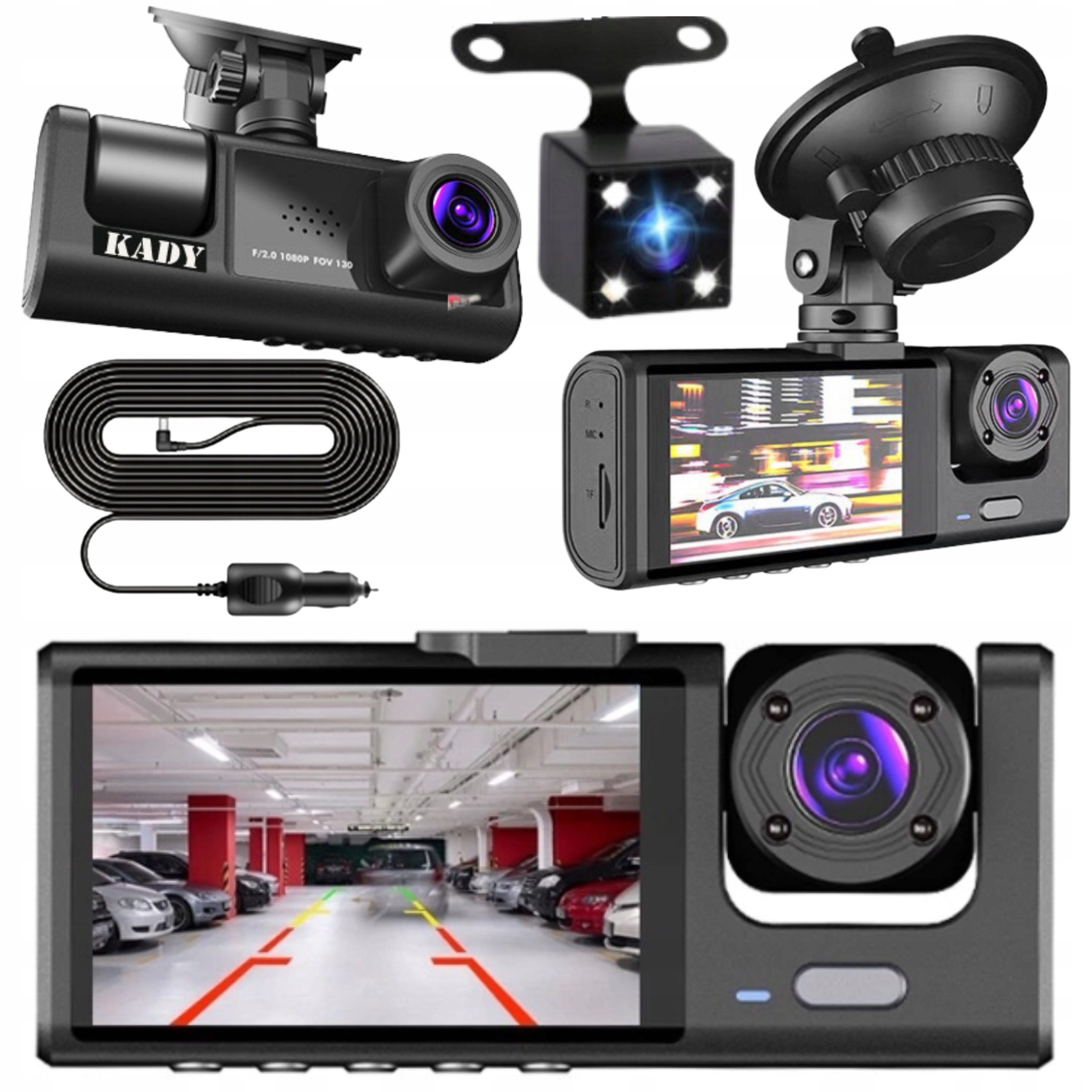 Kamera Automobilová Videorekordér Kady Full Hd 3 Kmaery Pro Taxi/uber/bolt