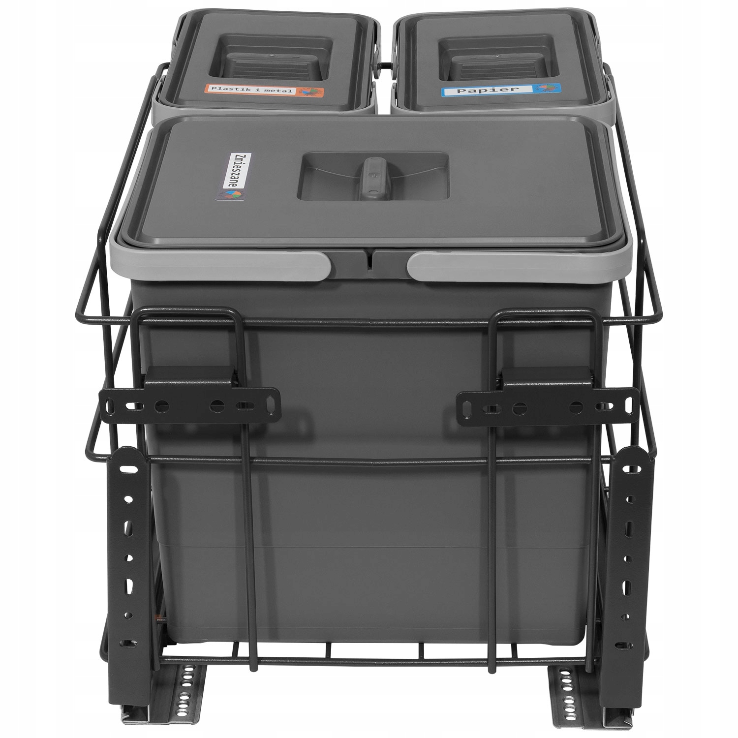 Sortownik śmieci SQUARE 40 soft close 2x7+1x15l Kolor szary