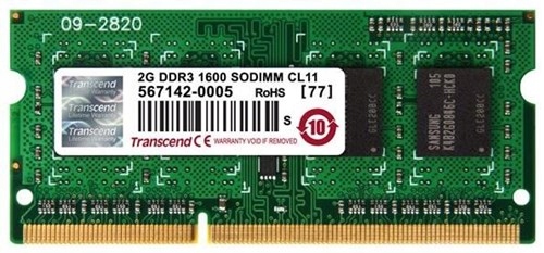 Transcend 2 Gb Sodimm DDR3 PC3-12800 1600 MHz 1Rx8 CL11 pamięć Ram do lapto