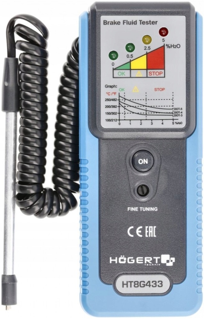 

Hogert Tester Płynu Hamulcowego DOT-3 DOT-4 DOT-5